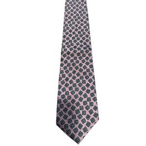 Bert Pulitzer Collectors Edition Silk Tie Pink Geometric Floral Strawbridges
